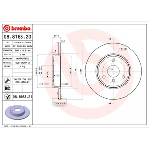 Гальмівний диск Brembo 08.8163.21 зображення 1