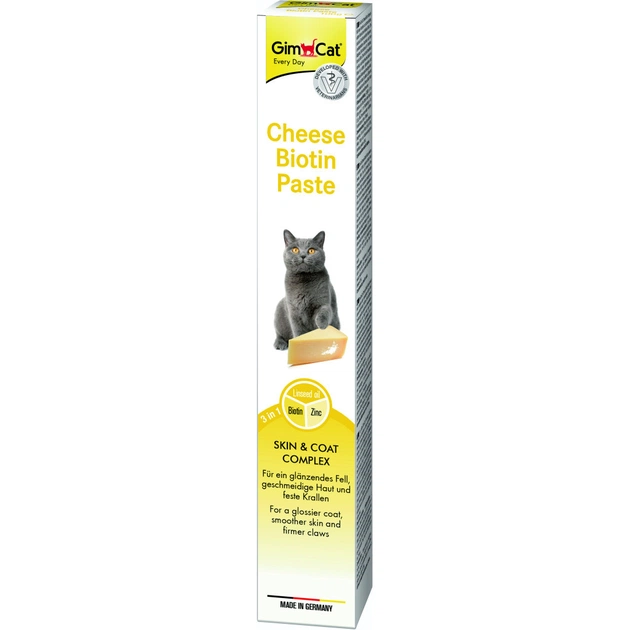 Паста для тварин GimCat Cheese Biotin Paste cирна з біотином 100 г (4002064401010) - picture 1
