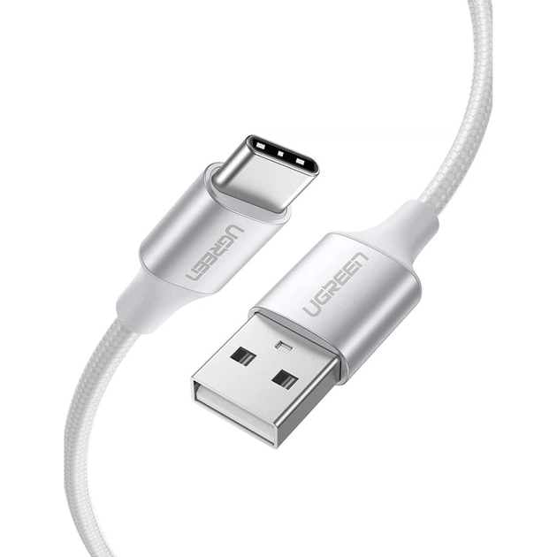 Дата кабель USB 2.0 AM to USB-C 0.5m 3A US288 white Ugreen (60130) - изображение 1