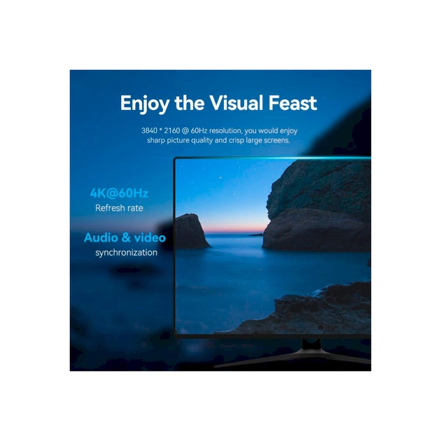 Кабель мультимедійний DisplayPort to DisplayPort 1.5m V1.2 4K 60Hz 3D Dolby 7.1 Vention (HAKBG) - picture 5