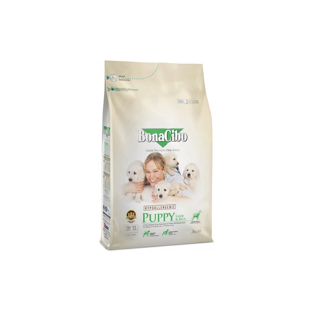 Сухой корм для собак BonaCibo Puppy Lamb&Rice 3 кг (8694686406144) - изображение 1