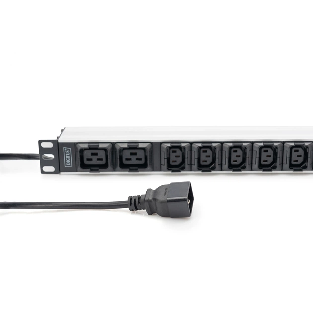 Силовий блок 19" 1U w/PDU 8xC13, 2xC19, 16A, 250V, вилка C20 Digitus (DN-95427) - зображення 7