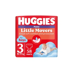 Підгузки Huggies Little Movers/Pants 3 Mega 6-11 кг для хлопчиків 58 ш (5029053547473) зображення 1