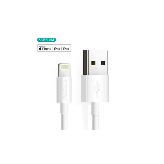Дата кабель USB 2.0 AM to Lightning 1.8m 2.1A MFI White Choetech (IP0027-WH) - picture 2
