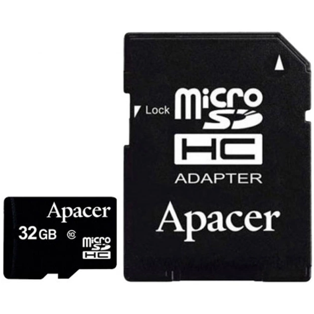 Карта пам'яті Apacer 32GB microSDHC Class10 w/ 1 Adapter RP (AP32GMCSH10-R) - зображення 1