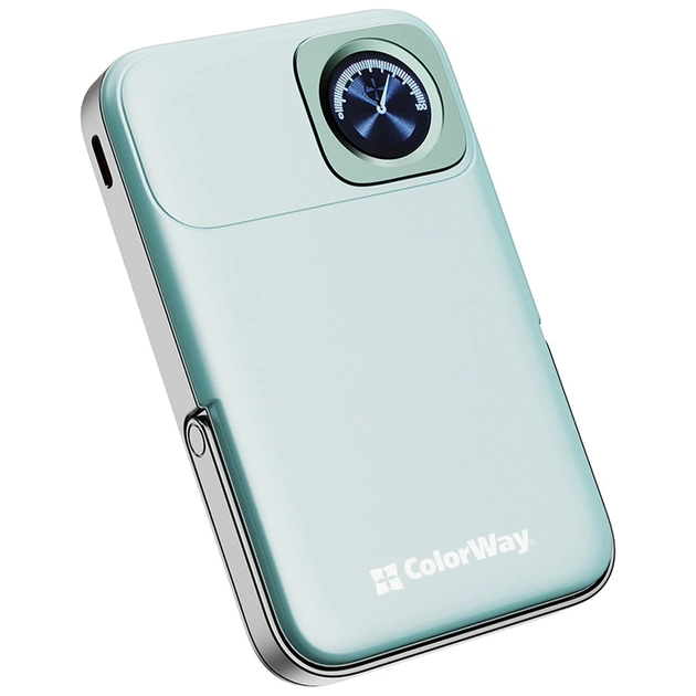 Батарея універсальна ColorWay 10 000 mAh PD/22.5W, 15W MagSafe & Watch Wireless Aquamarine (CW-PB100LPA2MT-WPDD) - зображення 1