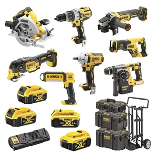 Набір електроіструментів DeWALT 8 од. 18 В XR Li-lon, вага 43.5 кг, 3 кейса, 4 АКБ та ЗП (DCK856P4) зображення 1