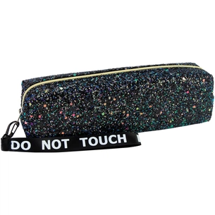 Пенал Cool For School з блискітками та ремінцем на карабіні 1 відділення чорний (CF87035) зображення 1