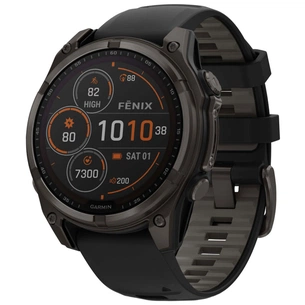 Смарт-годинник Garmin fenix 8 47mm,Saph Solar,CrbnGry Ti/Blk,Blk/PblGryBnd (010-02906-11/010-02906-70) зображення 1