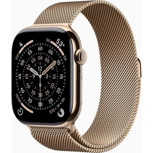 Смарт-годинник Apple Watch Series 11 GPS + Cellular 46mm Gold Titanium Case with Gold Milanese Loop - S/M (MFD74RK/A) зображення 1
