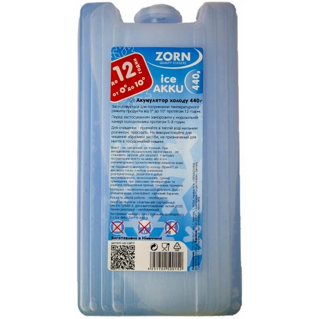 Аккумулятор холода Zorn IceAkku 1x440g blue (4251702500152) - изображение 1