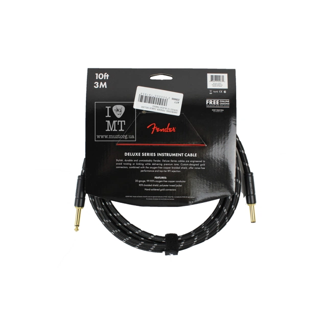 Інструментальний кабель Fender Cable Deluxe Series 10' Black Tweed (228466) - picture 3