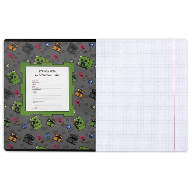 Зошит Yes Minecraft. Team 12 аркушів клітинка (767496) - picture 3