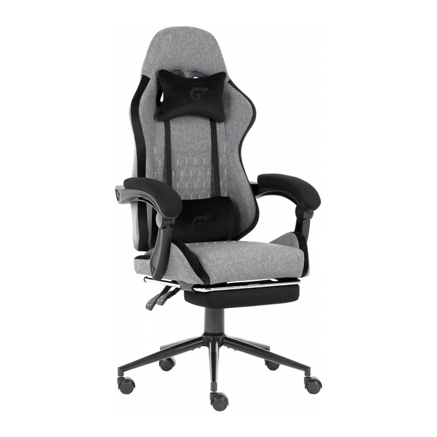Крісло ігрове GT Racer X-2324 Gray/Black (X-2324 Fabric Gray/Black Suede) - зображення 1