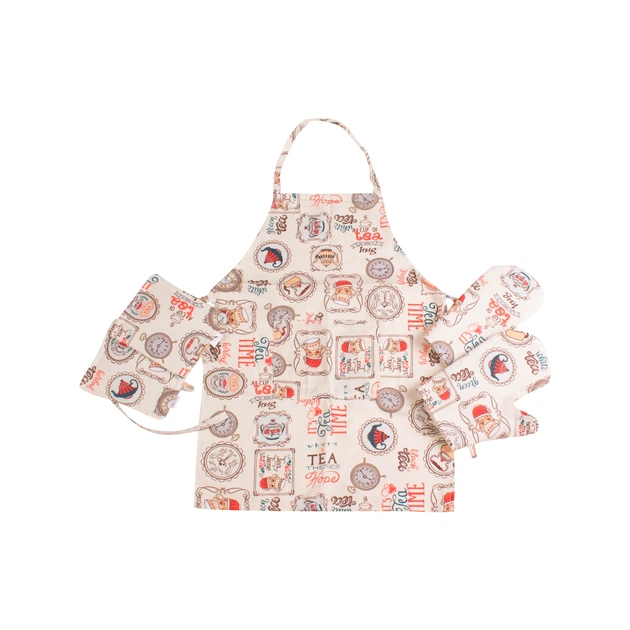 Фартух MirSon Набір №218 - Cream services дві прихватки + дві рукавички-прихватки + фартух (2200006754480) - picture 1