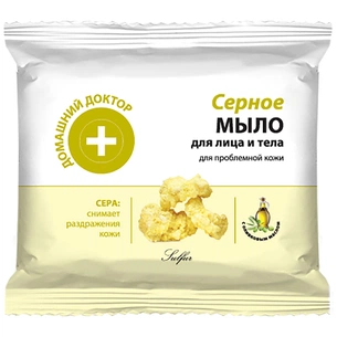 Тверде мило Домашній Доктор Сірчане з оливковою олією 70 г (8588006037111) зображення 1