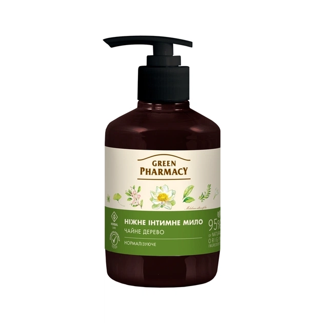 Мило для інтимної гігієни Green Pharmacy Чайне дерево Антибактеріальне 370 мл (4823015907807) - picture 1