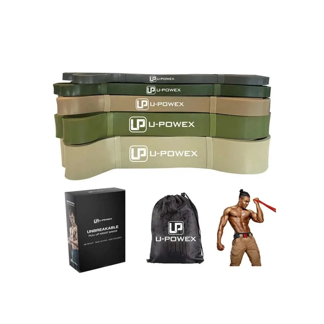 Еспандер U-Powex Pull up band набір 5шт 2.3-18.1kg Olive (UP_1060_5in_Olive) - зображення 10