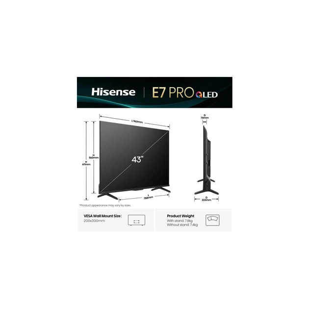 Телевізор Hisense 43E7Q PRO - зображення 8