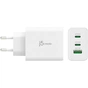 Зарядний пристрій J5create 1xUSB + 2xUSB-C 65W GaN QC3.0/PD/PPS (JUP3365E-EN) - зменшене зображення 4