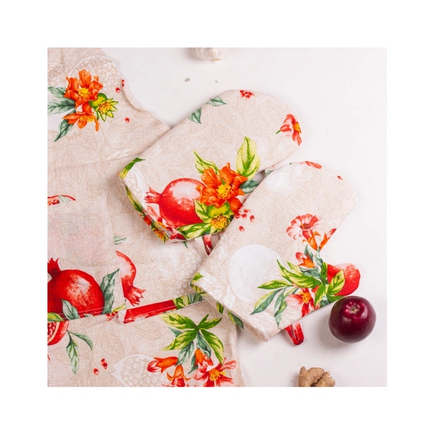 Фартух MirSon Набір №215 - Garnet дві прихватки + дві рукавички-прихватки + фартух (2200006754367) - picture 4