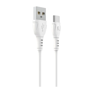Дата кабель USB 2.0 AM to USB-C 1.0m PVC white Wibrand (WI.DC/BO1W-UC) изображение 1