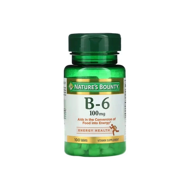 Вітамін Nature's Bounty Вітамін B6, 100 мг, Vitamin B6, 100 таблеток (NRT00650) - зображення 1