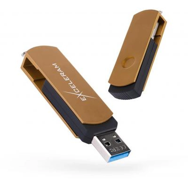 USB флеш накопичувач eXceleram 64GB P2 Series Brown/Black USB 3.1 Gen 1 (EXP2U3BRB64) - зображення 1