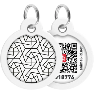 Адресник для тварин WAUDOG Smart ID з QR паспортом "Геометрія", коло 30 мм (230-0202) зображення 1