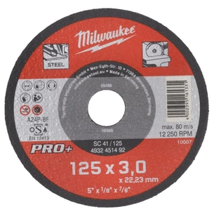 Круг відрізний Milwaukee по металу, SC 41/125х3 PRO+, 125мм (4932451492) зображення 1