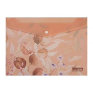 Папка - конверт Buromax А4 на кнопці, PEACH ARABESKI, напівпрозора, персикова (BM.3943-46) зображення 1