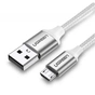 Дата кабель USB 2.0 AM to Micro 5P 1.0m US290 Aluminum Braid White Ugreen (60151) - зменшене зображення 2