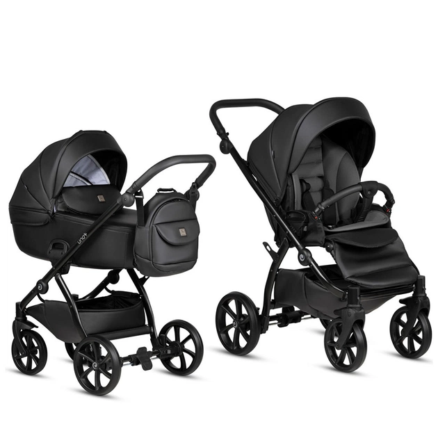 Коляска TUTIS 2 в 1 Uno5+ Leather collection Jet Black (1402699) - изображение 1