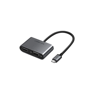 Концентратор Ugreen Type-C M to HDMI+VGA Adapter with PD CM162 (Silver) (50505) зображення 1