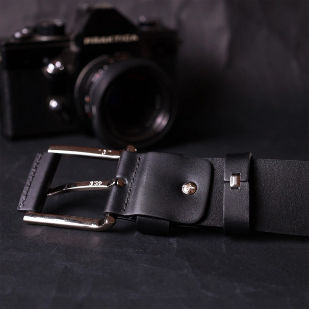 Ремінь Grande Pelle Під джинси з натуральної шкіри Чорний (11685) - зображення 9