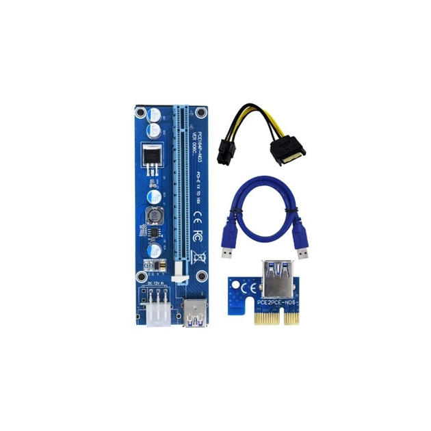 Райзер PCI-E x1 to 16x 60cm USB 3.0 Cable SATA to 6Pin Power v.006C Dynamode (RX-riser-006c 6 pin) - picture 1