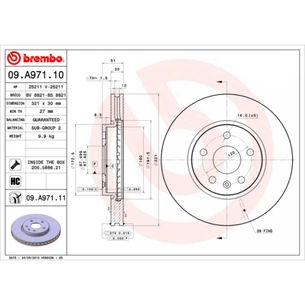 Гальмівний диск Brembo 09.A971.11 зображення 1