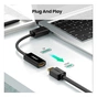 Перехідник Display Port M to HDMI F 4K30Hz black Ugreen (40363) - зменшене зображення 3