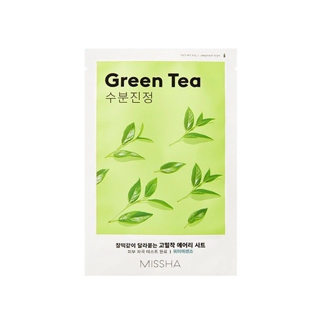 Маска для обличчя Missha Airy Fit Green Tea Sheet Mask З екстрактом зеленого чаю 19 г (8809581454729) - зображення 1