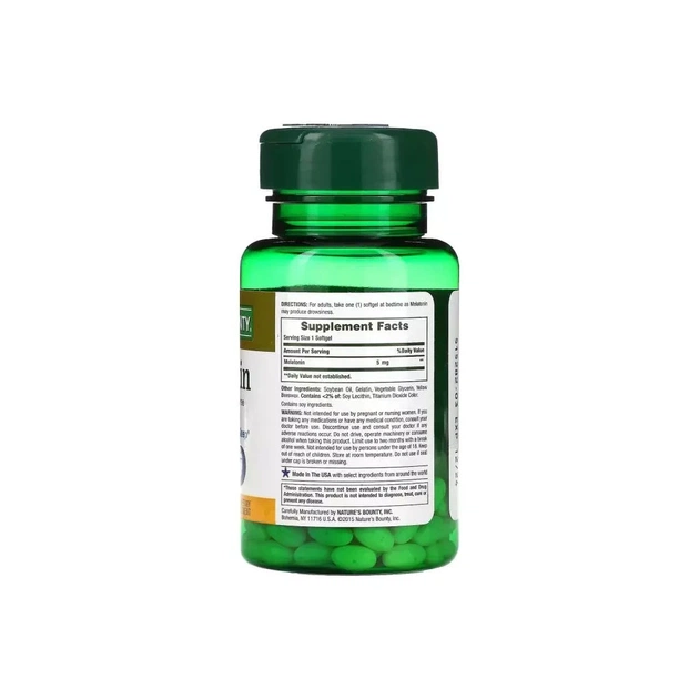 Амінокислота Nature's Bounty Мелатонін швидкого вивільнення, 5 мг, Melatonin, 90 гелевих (NRT15745) - зображення 2