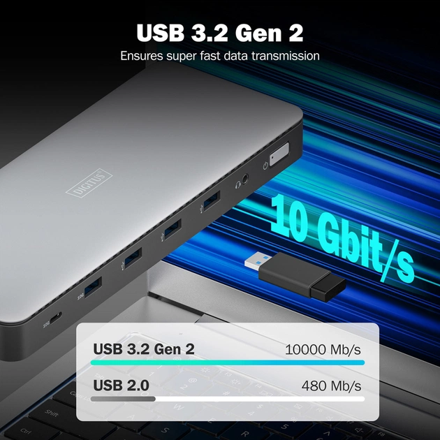 Порт-реплікатор Digitus USB-C > 3xHDMI/2xDP/4xUSB-A/USB-C/RJ54/DC/Audio (DA-70918) - зображення 9