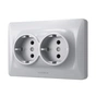 Розетка Videx BINERA 2ая с заземлением серебр (VF-BNSK2G-SS) - уменьшенное изображение 2