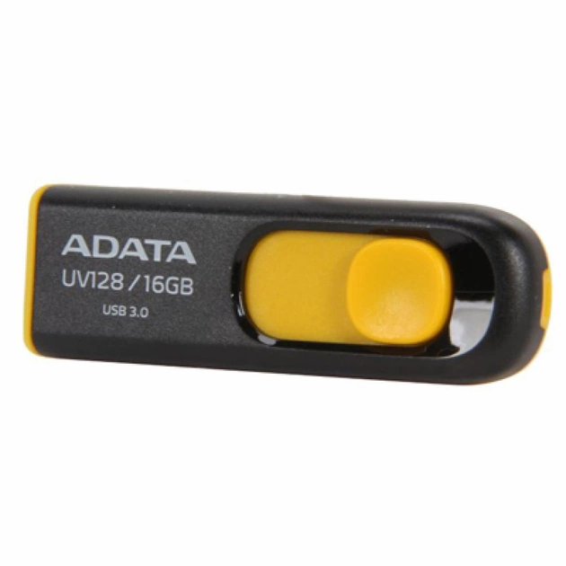 USB флеш накопичувач ADATA 16Gb UV128 black-yellow USB 3.0 (AUV128-16G-RBY) - зображення 1