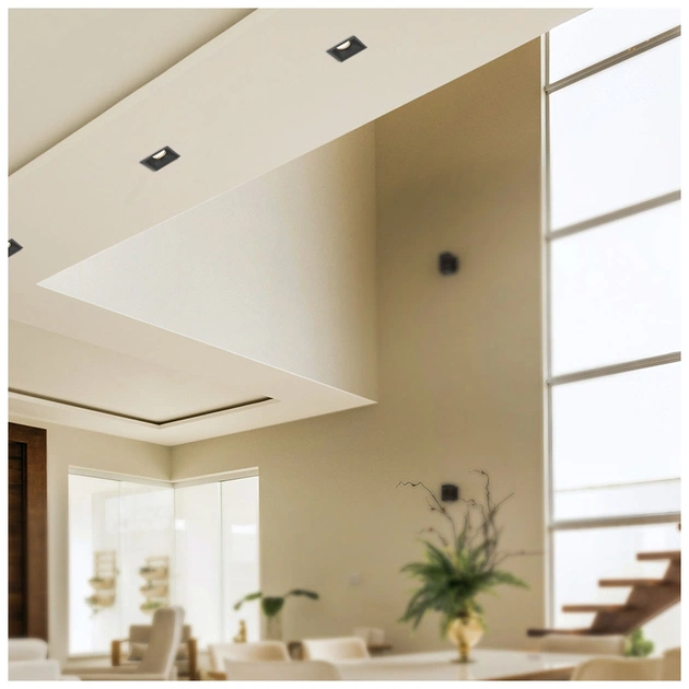 Світильник точковий Videx під лампу GU10 врізний Квадрат Чорний (VL-SPF09S-B) - picture 4