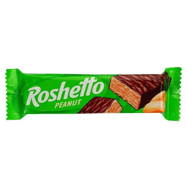 Батончик Roshen вафельний Roshetto Peanut глазурований 34 г (640377) - зображення 1