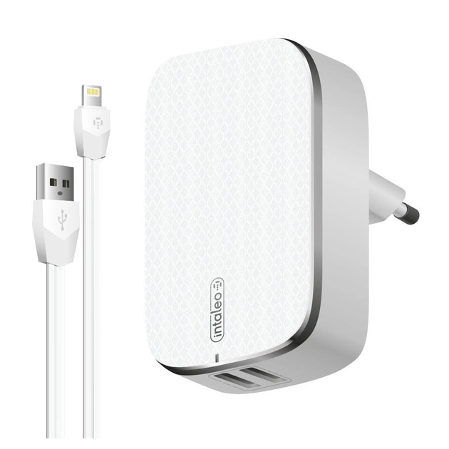 Зарядний пристрій Intaleo TCG242 (2USB2,4A) + Lightning cable white (1283126477454) - изображение 1