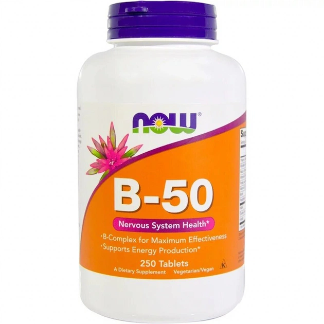 Вітамін Now Foods B-Комплекс 50, B-50, 250 пігулок (NOW-00428) - зображення 1