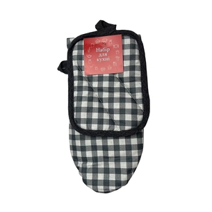 Кухонна прихватка Прованс набір рукавичка+прихватка Сіра клітинка 29х15 и 15х20 см (4823093440609) зображення 1