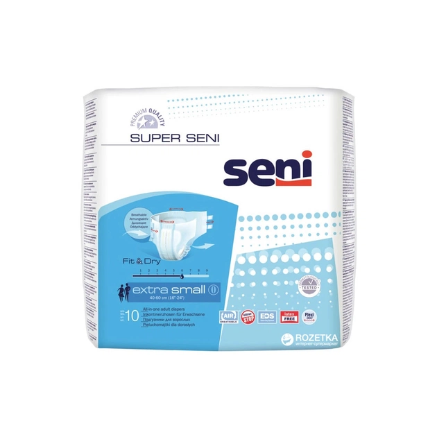 Підгузки для дорослих Seni Super Extra Small 40-60 см 10 шт (5900516803704) - зображення 1