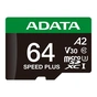 Карта пам'яті ADATA 64GB microSD class 10 UHS-I U3 V30 A2 Speed Plus (UD64GUI3V30A2SP-RA1) - зменшене зображення 2